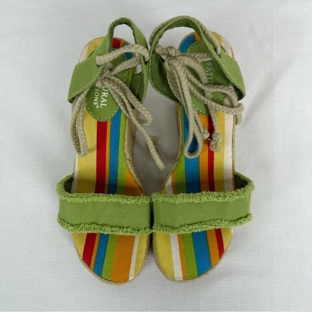 Natural Reflections Women's size 6 Lime Green Espadrille Wedge Sandals
